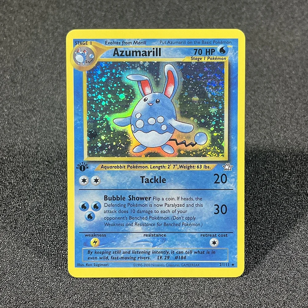 thumbnail image 1 of Pokémon Single Cards Neo Genesis Lugia Pichu Steelix Slowking Feraligatr Typhlosion Customized Foil Cards Collection PTCG PROXY, 1 of 5
