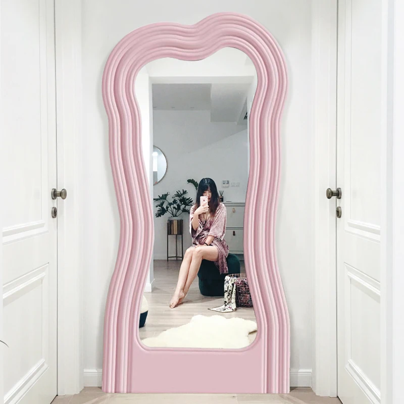 Big Diy Mirror Wall Stickers Large Nordic Standing Full Length Mirror  Kawaii Pink Home Decor Espejo Decoration Living Room