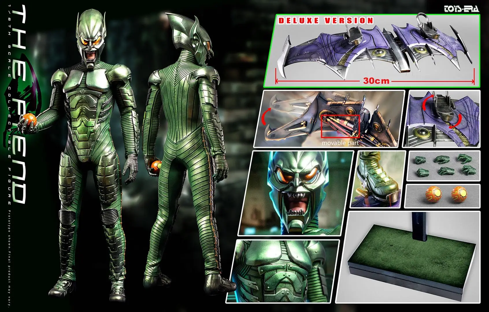 

In Stock TOYS ERA PE007 1/6 Scale Green Goblin The Fiend Monster Action Figure With Stand Deluxe Edition Model for Fans