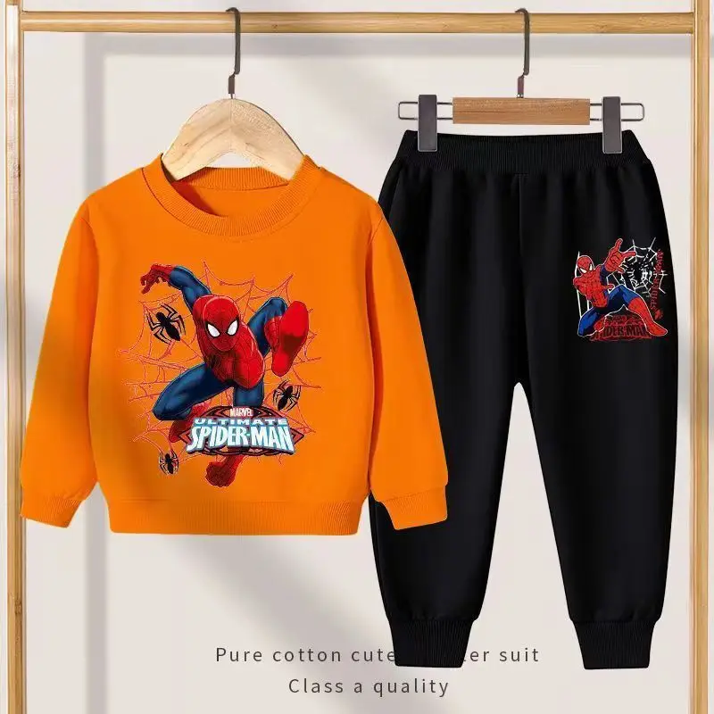 Disney Spring Autumn New Products Boys Girls Clothes Set Spider-Man Hoodies Coat + Pants 2PCS Set Casual Kids Sportswear - Image 5