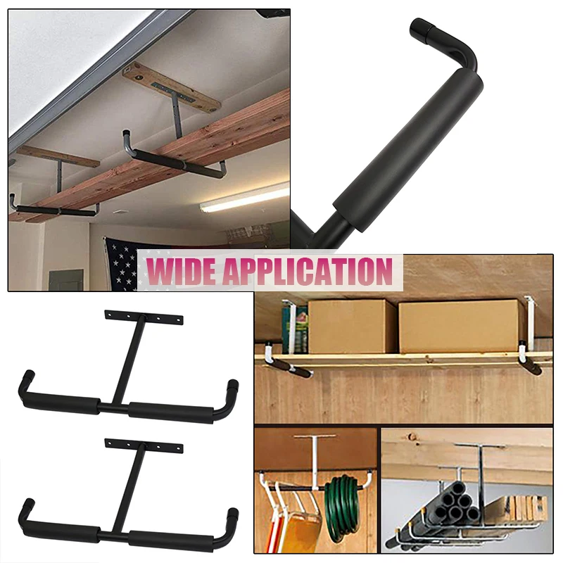 1/2PCS Heavy Duty Metal Hook Garage Organizer montaggio a parete ganci per biciclette gancio di stoccaggio antiscivolo per scale attrezzo da giardino