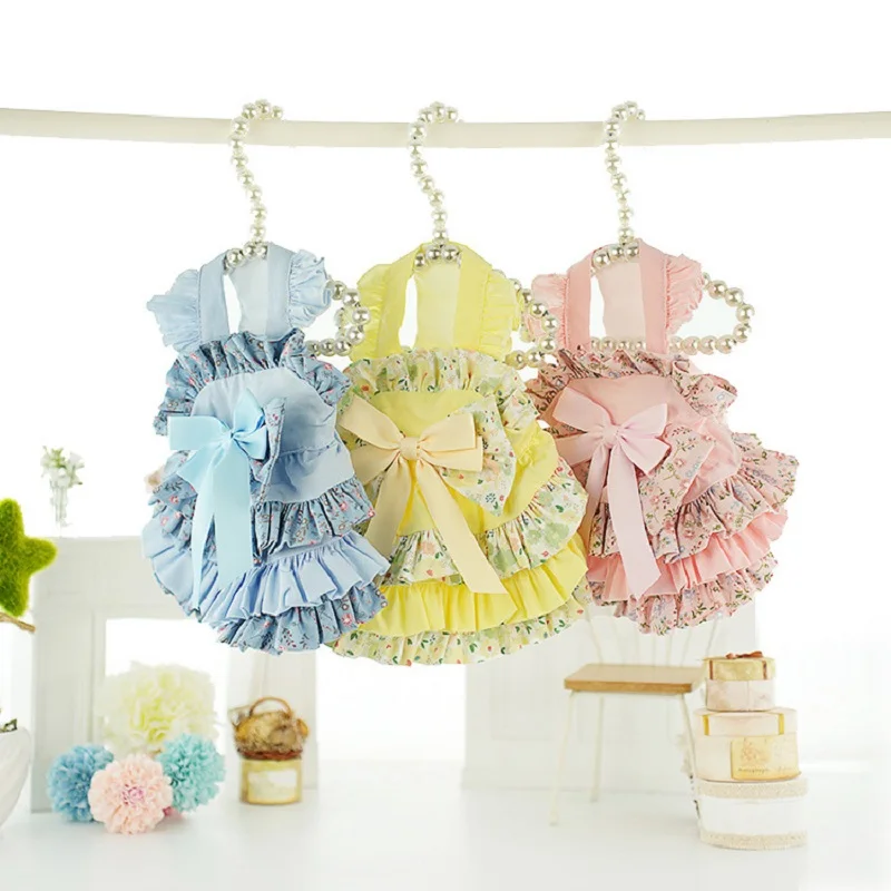 Dress for Pets Teddy Summer Little Fragmented Flower Lolita Princesss Dog Clothes