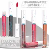 DUNUF 6-Piece Liquid Glitter Lipstick Set - Glossy Finish, Long-Lasting Waterproof Lip Stain in Mixed Color System, Orange, Pink 6