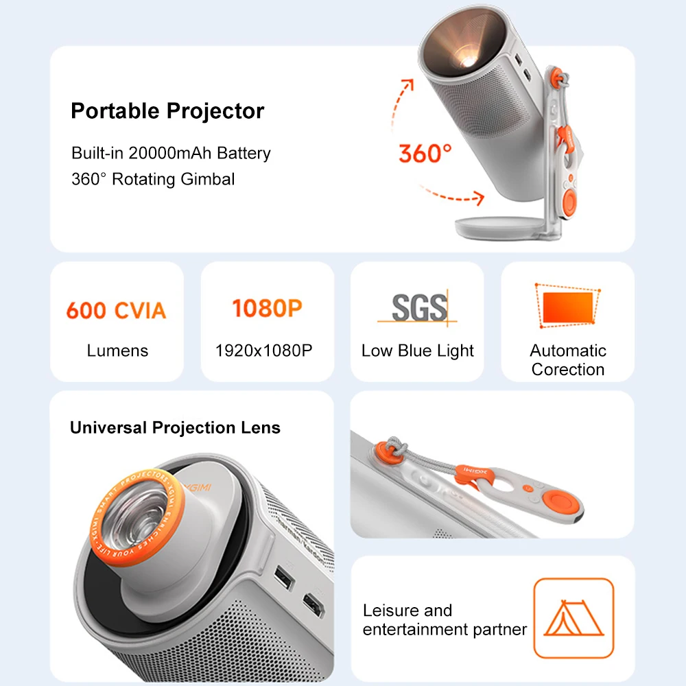 ほぼ新品 XGIMI Play6 プロジェクター スタンド一体型 XGIMI Play 6 DLP 1080Pミニプロジェクター ポータブル