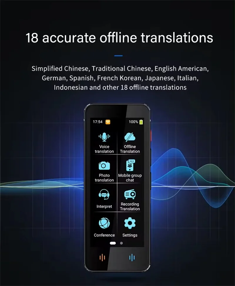 Translator Machine 138 Real-time Language Online 18 Offline Accurate Translation 4inch Instant Voice Photo F12 Tradutor Device