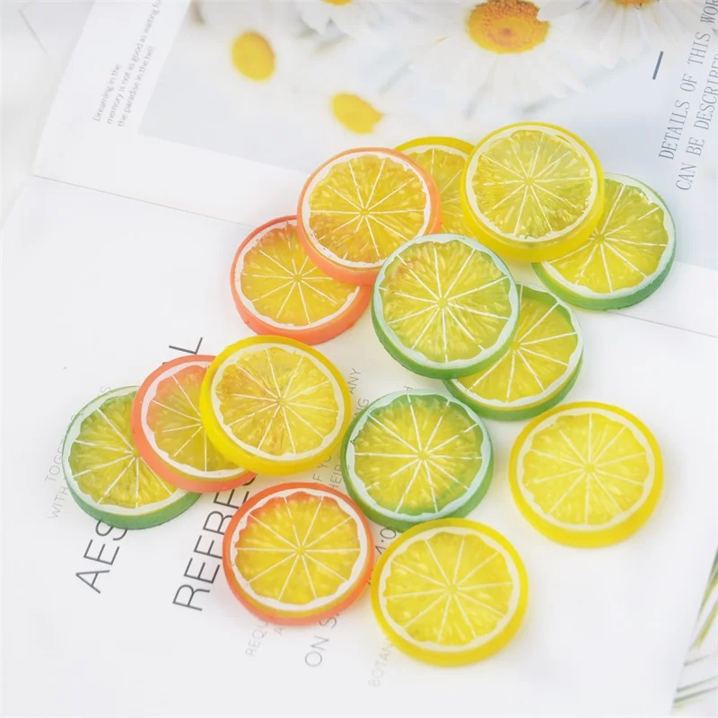 30Pcs Mini Simulation Lemon Slices Super Small Apples Foam Plastic Fake Artificial Fruit Model Party Kitchen Wedding Decoration artificial fruits and vegetables