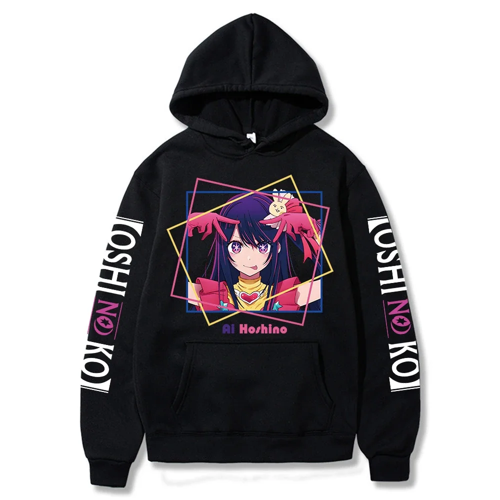 

New Anime Oshi No Ko Graphics Hoodies Harajuku Ai Hoshino Gothic Hoody Unisex Hip Hop Streetwear Sweatshirt Male Sudaderas