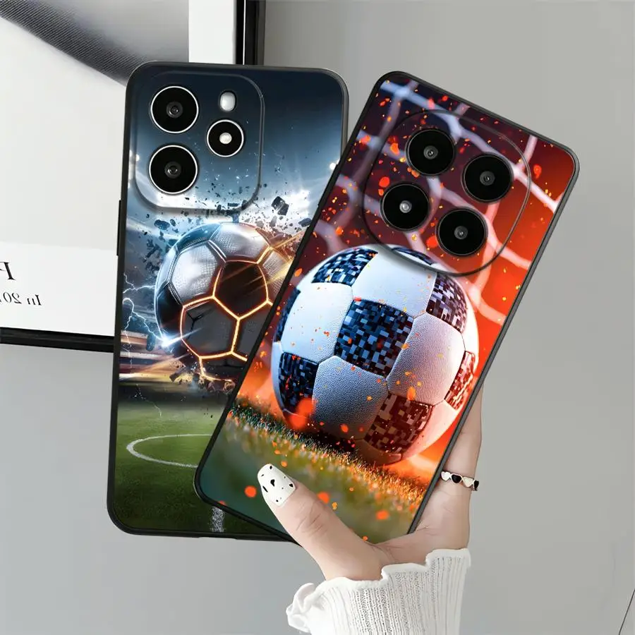 Black Cartoon Football Soft Phone Cover Case