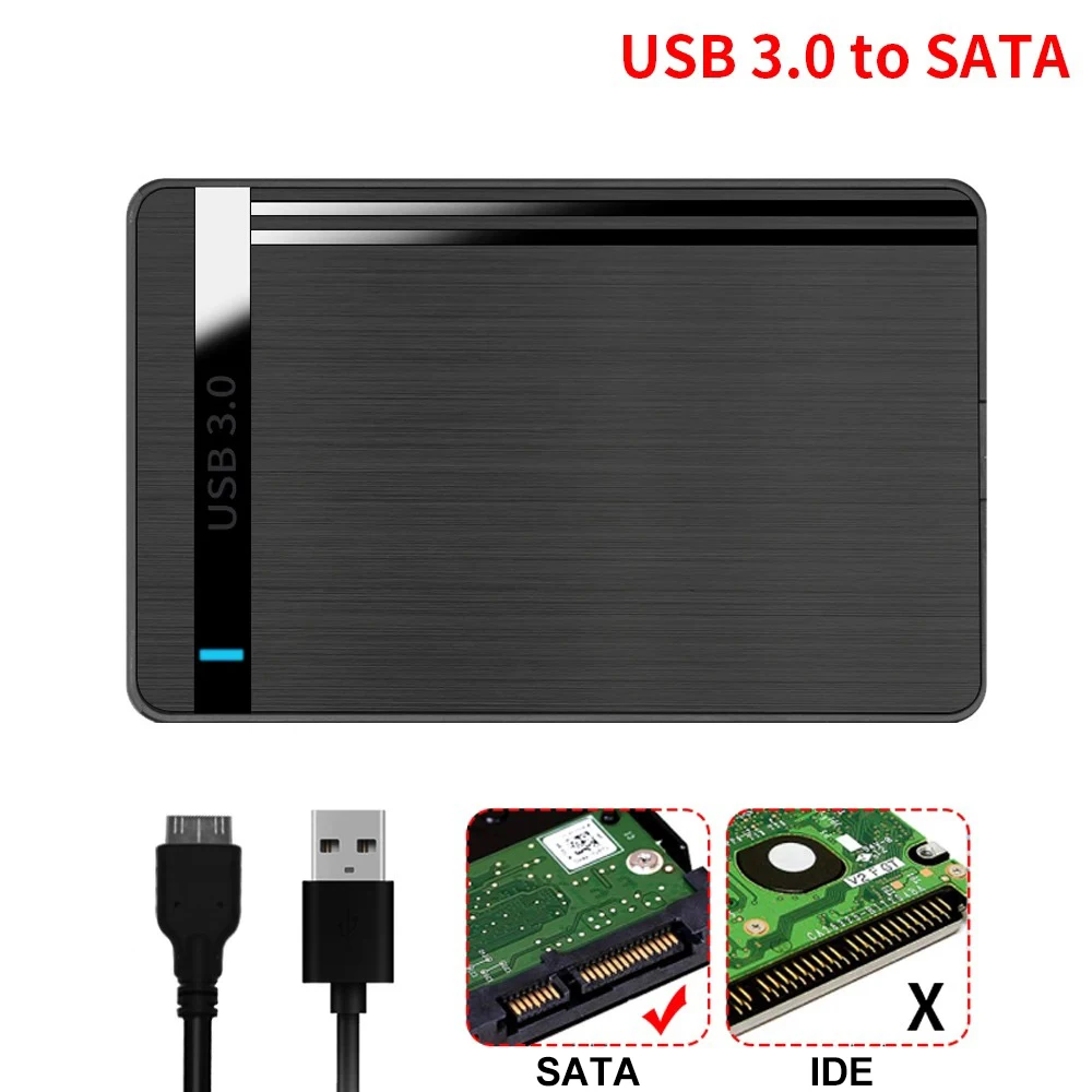 케비두메이 2.5인치 HDD 케이스 SATA to USB 3.0 HDD 인클로저 6TB 하드 드라이브 디스크 SSD 케이스 어댑터 5Gbps 외장 HDD 박스 (노트북용)