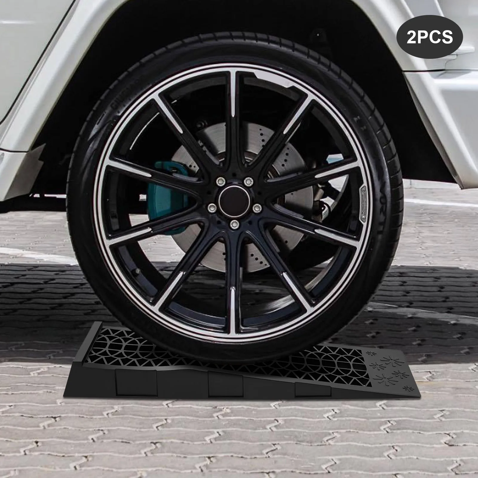 2Pcs Drive Ramp Passenger Car Plastic Lifting Platform Rubber Curb Ramp ...