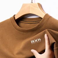 T-shirt à manches courtes pour hommes, décontracté et à la mode, haut confortable à col rond, nouvelle collection été 5