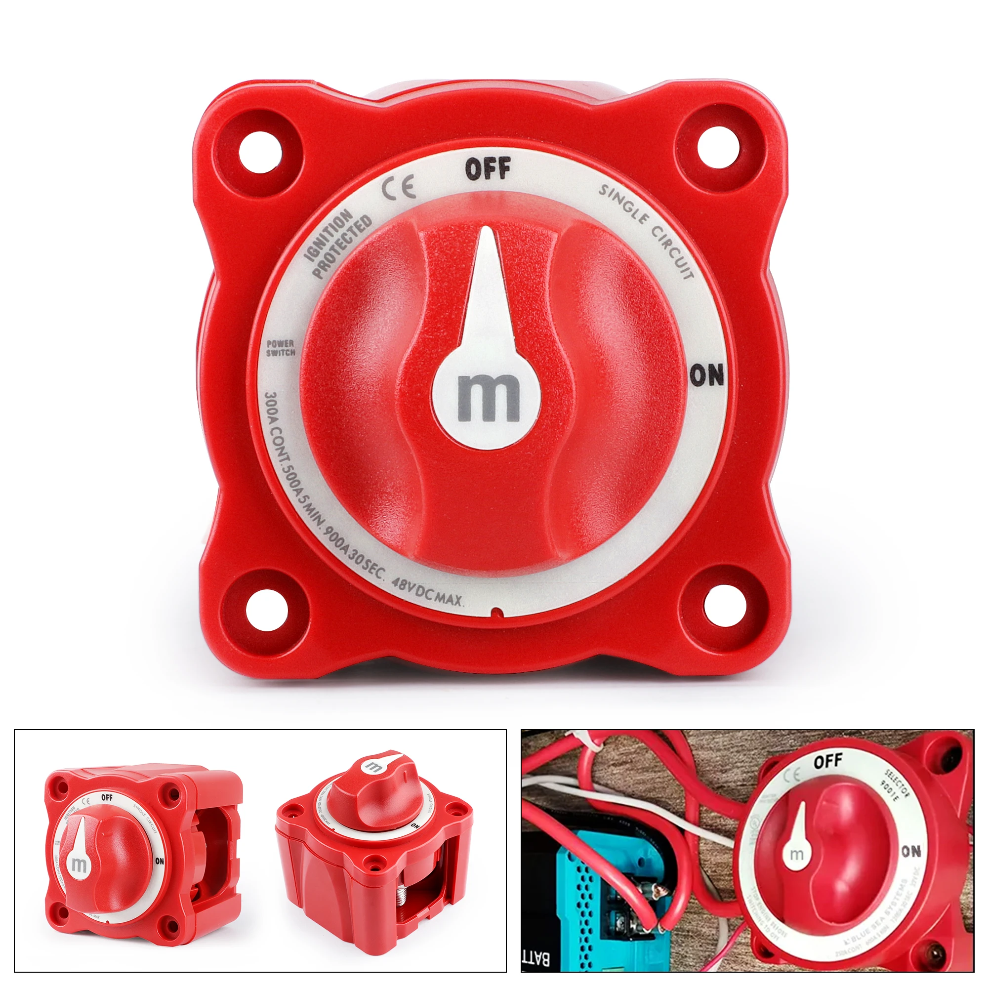 12V 48V 100A 300A Car Auto RV Marine Boat Single Circuit Battery