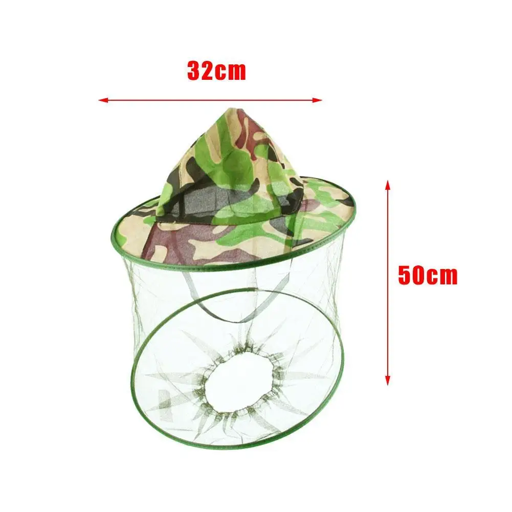 Camouflage Anti Mosquito Bee Hat With Net Mesh Head Fisherman Beekeeping Cover Protect Hat Face Beekeeping Mask Camping Tool E6C4