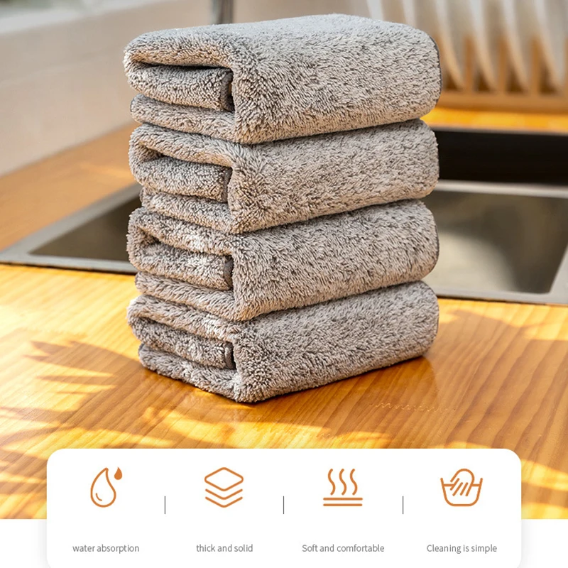 Bamboo Charcoal Washcloth, Kitchen Towel, For Kitchen Washcloth, Quick  Drying, Multi Surface Cleaning - Temu