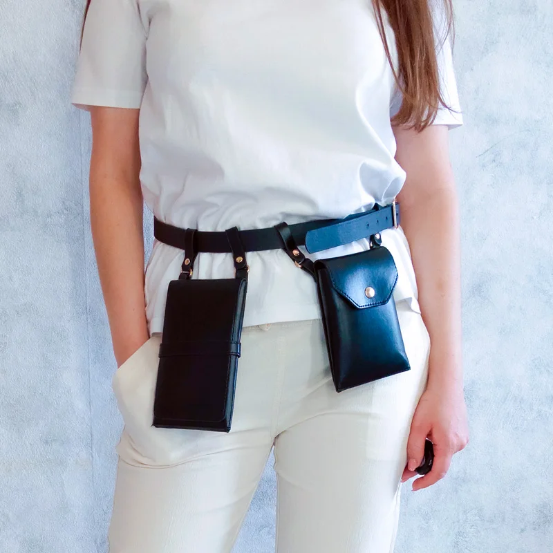 

Женская поясная сумка в стиле хип-хоп, дизайнерский кошелек из искусственной кожи, забавная уличная нагрудная Сумочка через плечо, Женский кошелек, 2 шт.