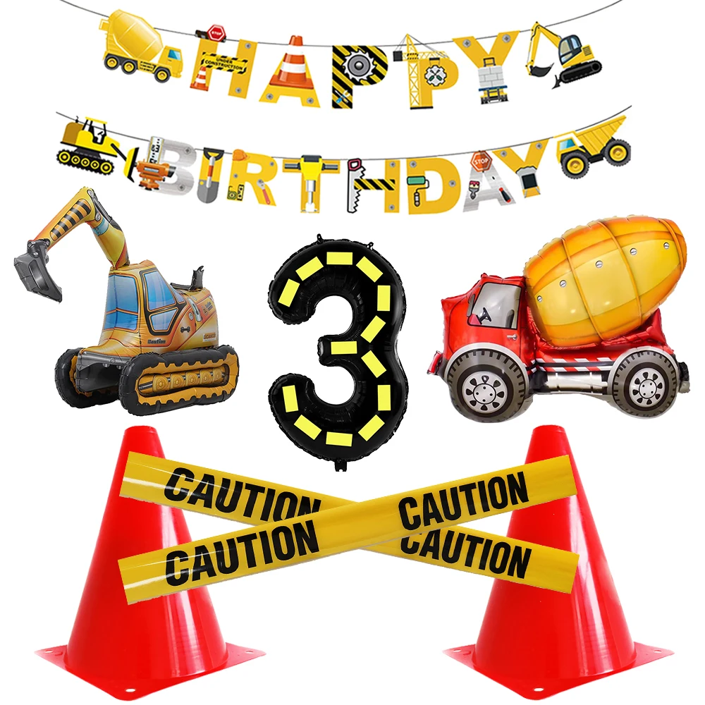 Yellow Caution Tape Construction Party Decor for Police Barricade Public Works Safety Barrier kids engineering truck birthday party decorations 20m/roll