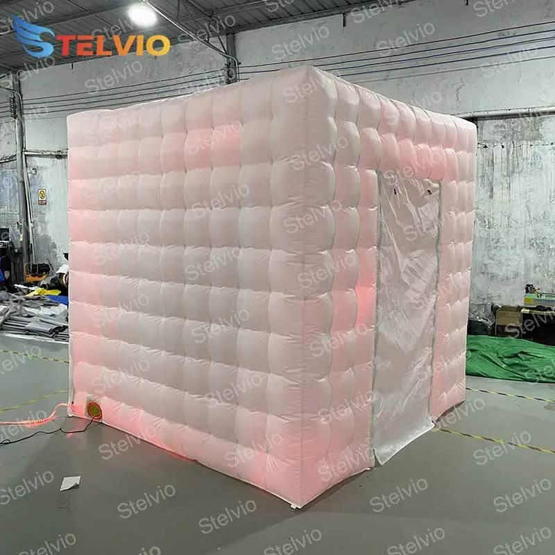 

10ft 8ft Wedding Party Cube Inflatable Photo Booth Cabin tent house With Multi-color LED Light