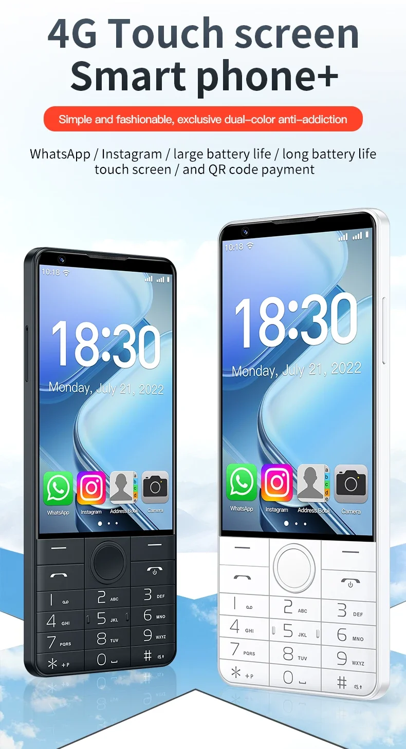 NEW DOOV R70 4G Touch Smart Phone Google Mobile Phone 4" IPS Screen 6GB+128GB Android14 Whatsapp 2600mAh Russia Keypad Cellphone
