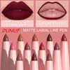 6PC Velvet Matte Lipstick Pen Nude Brown Lip Liner Pencil Kit Smooth Rose Red Pigment Waterproof Long Lasting Dye Cheek Lip Tint 2