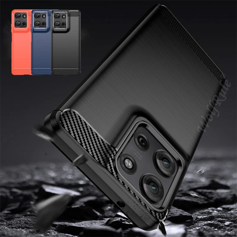 Carbon Fiber Shockproof TPU Phone Case - Sleek Protective Back Cover