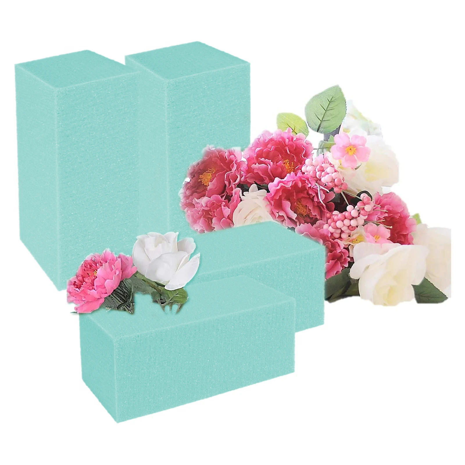 4Pcs Dry Floral Foam for Artificial Flowers Wet Floral Foam Bricks