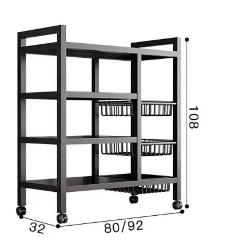 Kitchen Vegetable Basket Trolley Multifunctional Rolling Storage Cart for Fruit Microwave Oven Kitchen Organizer