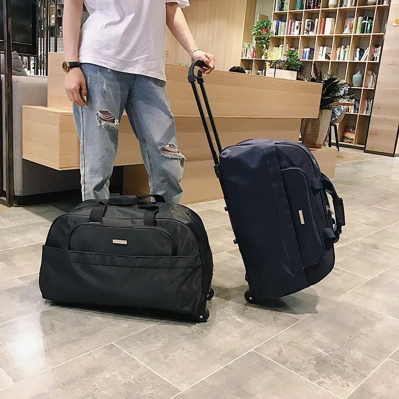 Sac de voyage à roulettes pour homme, valise à roulettes, léger, grande  capacité, sac de sport pliant, sac d'embarquement à roulettes, week-end -  AliExpress