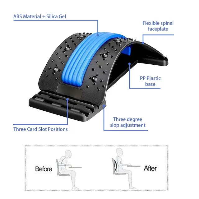 Waist Massager Lumbar Protrusion Acupuncture Lumbar Spine Reliever Spine Lying Cushion Back Stretch Lumbar Spine Corrector 5