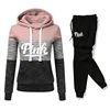 2024 Hot Sales Womens Tracksuit Print ColorBlock Hooded Sweatshirts Fashion Trend Versatile Pullover Street Warm Casual Clothing 2