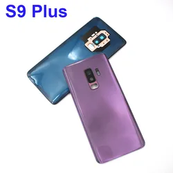 Premium Replacement Battery Back Cover Rear Glass Panel with Camera Lens (S9 Plus purple)