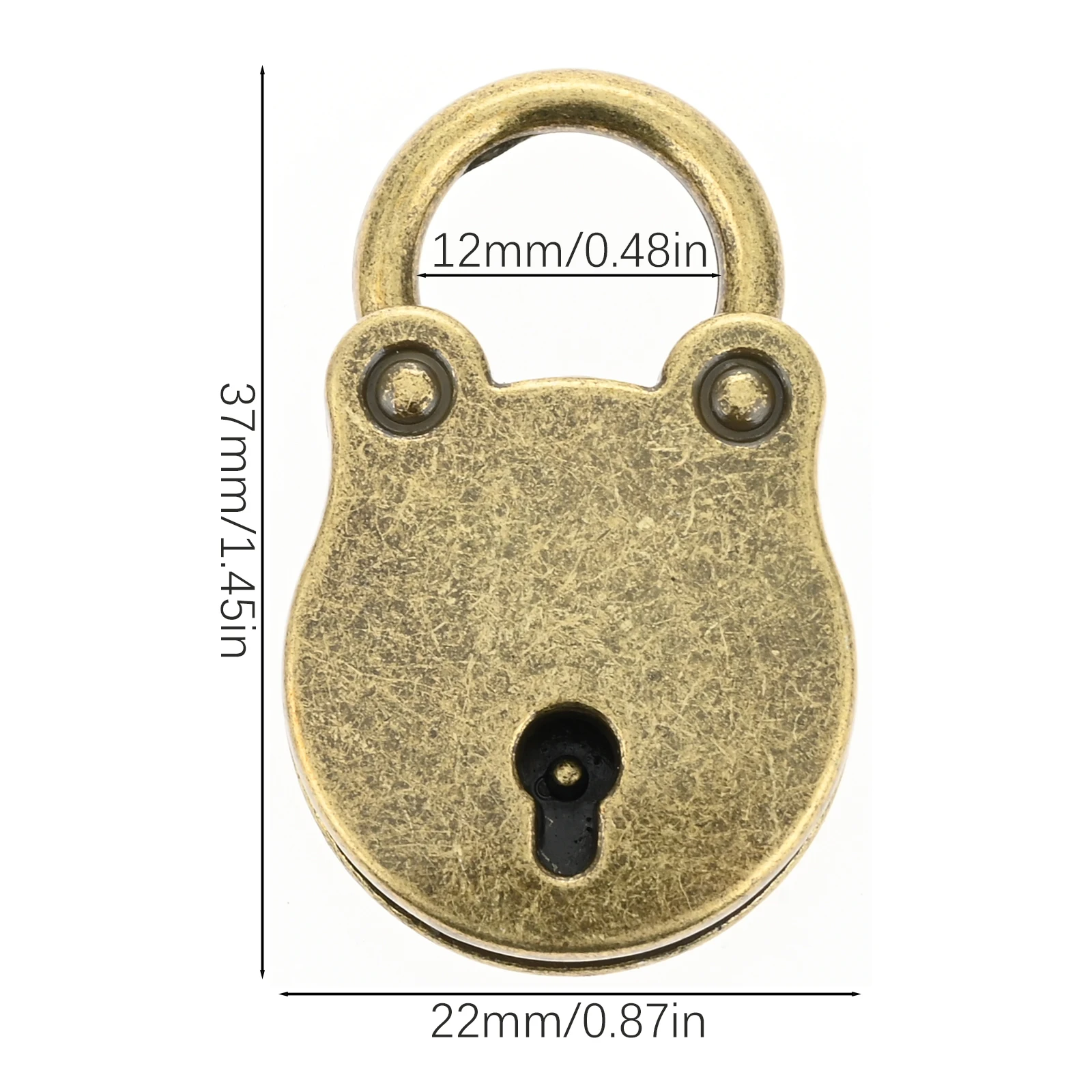 Antique Bronze Decorative Brass Hasp Clasp Latch and Padlock with Key and Screws for Jewelry Box Wooden Case Furniture Hardware