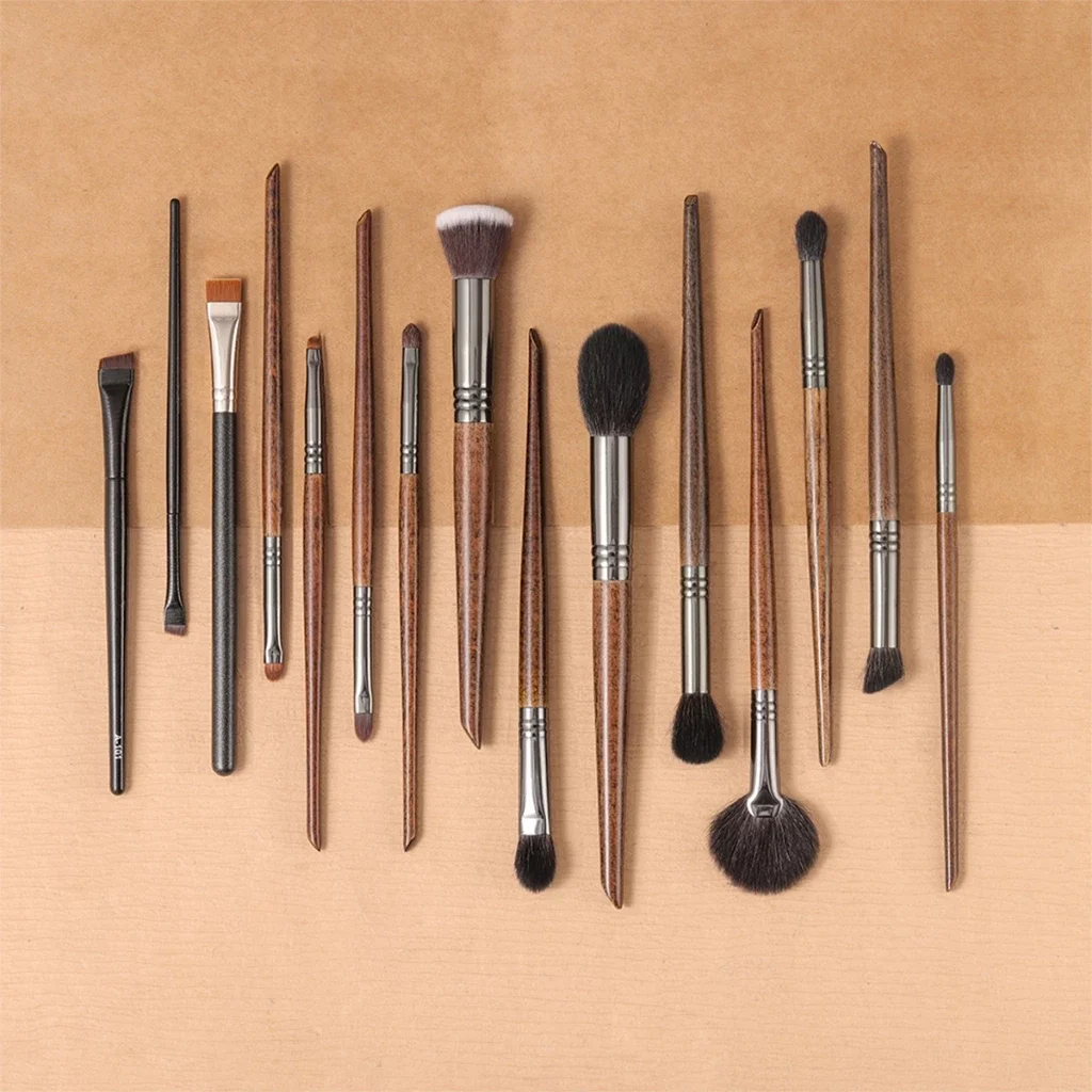 OVW Make-up-Pinsel-Set, professionelle Pinsel aus natürlichem Ziegenhaar, Augenmixer, Concealer, Puder, Lidschatten, Textmarker – Detail 5