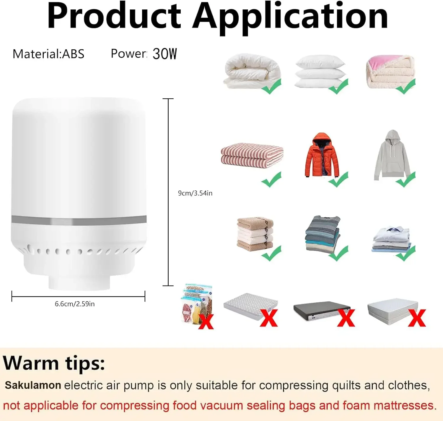 Compact Electric Air Pump for Compression Storage and Travel