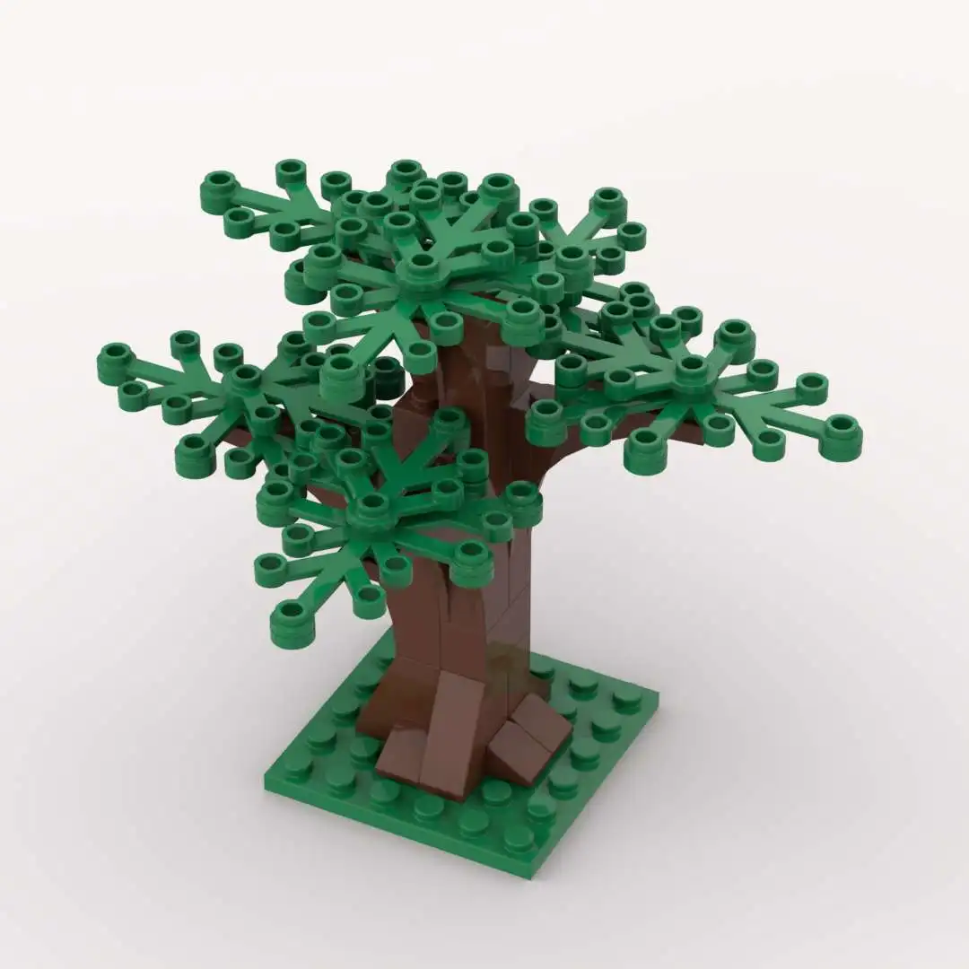 DIY-Bausteine MOC-Modell - Baumstamm- und Blatt-Dekorationsteile für Erwachsene und Kinder, Drittanbieter-Spielzeugzubehör – Detail 4
