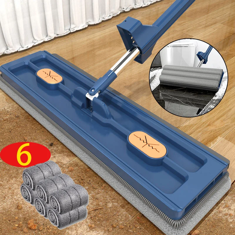 NewStyleLargeFlatMopSelfcontainedSlideMicrofiberFloorMopWet