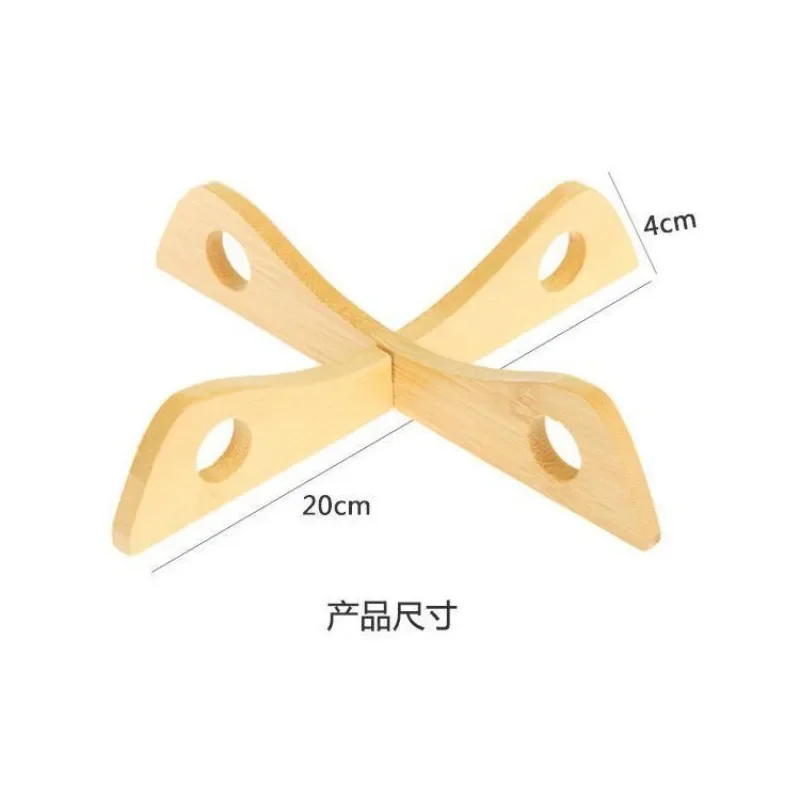 Home Cross Pot Base Stand Insulated Pot, Bowl and Pan Mat Drain Bowl Rack Long Bamboo Pot Base Stand Placemat for Dining Table