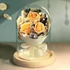 Diameter=25 Different Height Big Size Glass Dome Vase Log Antique Black Base Transparent Cover Friend Gift Wedding Decoration 5