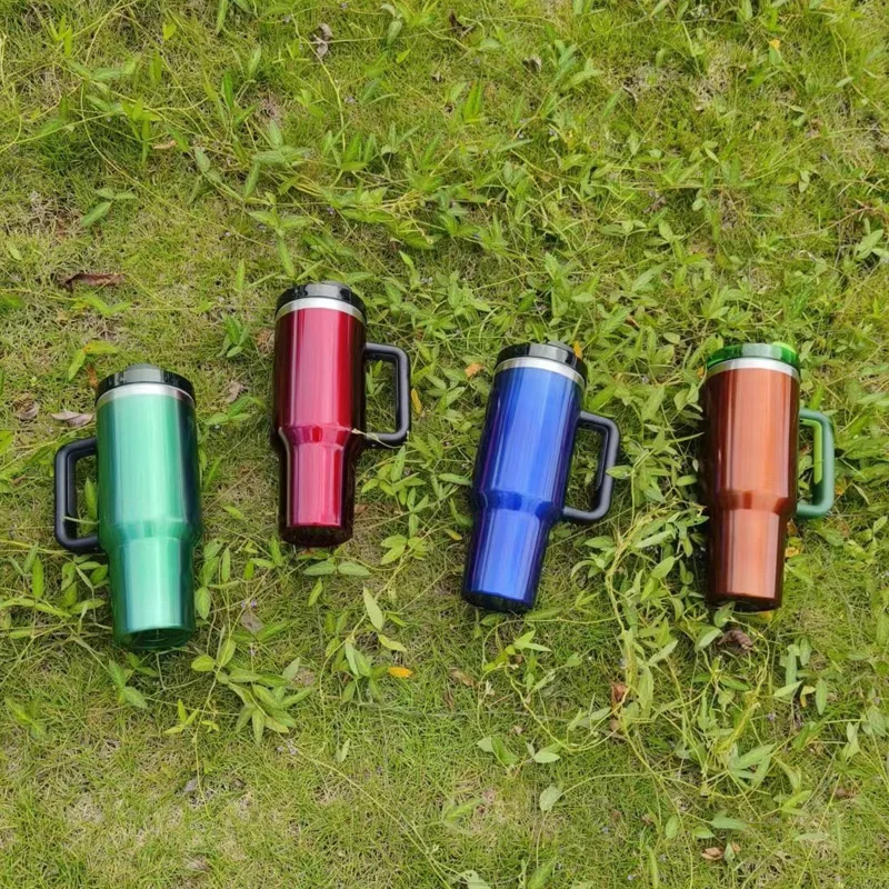 Travel Cup 40oz/1182ml Travel Thermos With Handle Portable Thermos With  Straw And Straw Brush Stainless Steel Insulated Bottle - AliExpress