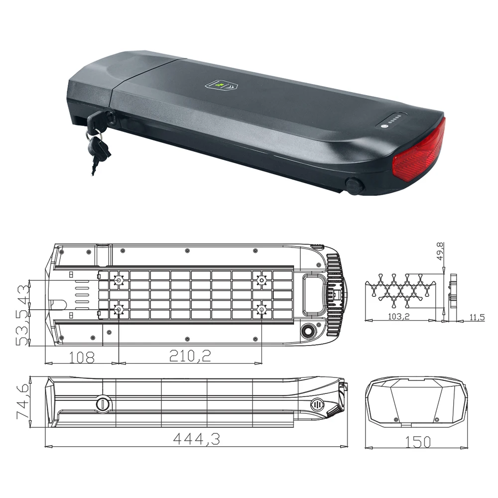 Green Cell® Batterie Vélo Electrique 36V 13Ah E-Bike Li-Ion