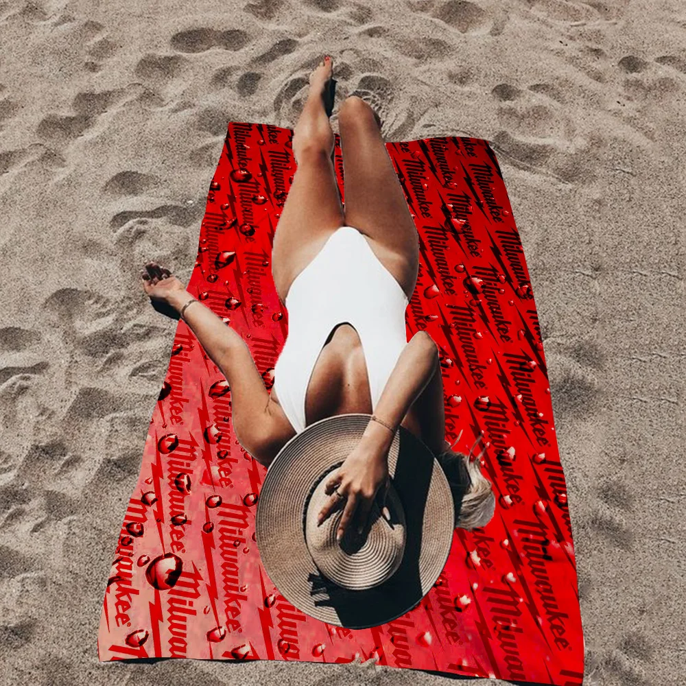 M-Milwaukee-S LOGO Microfiber Printed Beach Towel Mountain Climbing Yoga Beach Swimming Running Absorbent Soft Towel 6