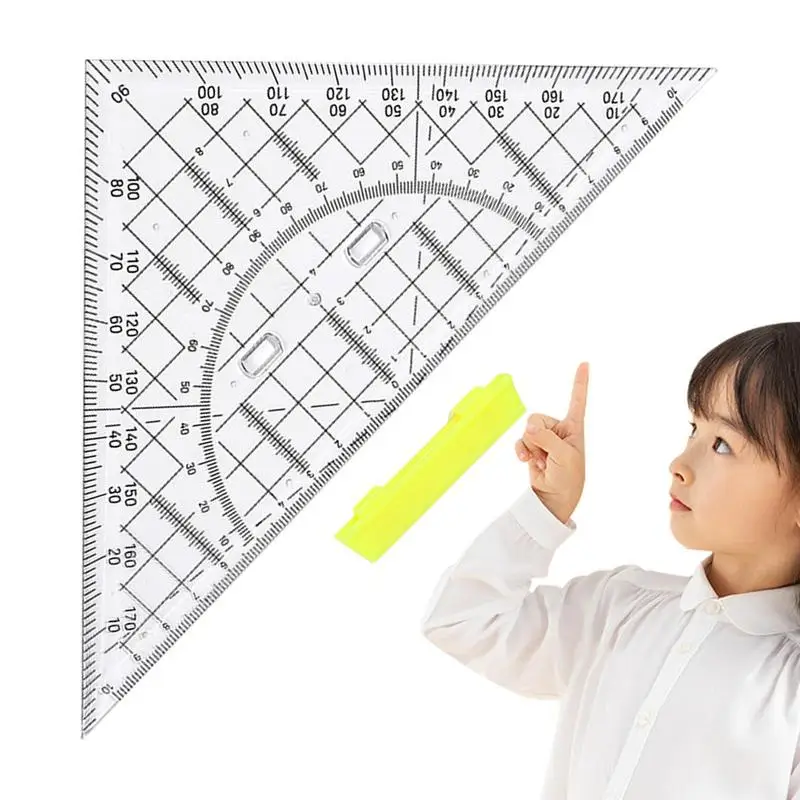 Triangle Ruler For Drawing Triangle Geometry Drafting Tools 22cm Math Protractor School Ruler For Patchwork Sewing Cutting flexible curve drafting rulers soft snake sewing ruler tailor measuring tools 60 50 40 30cm drawing ruler patchwork tools
