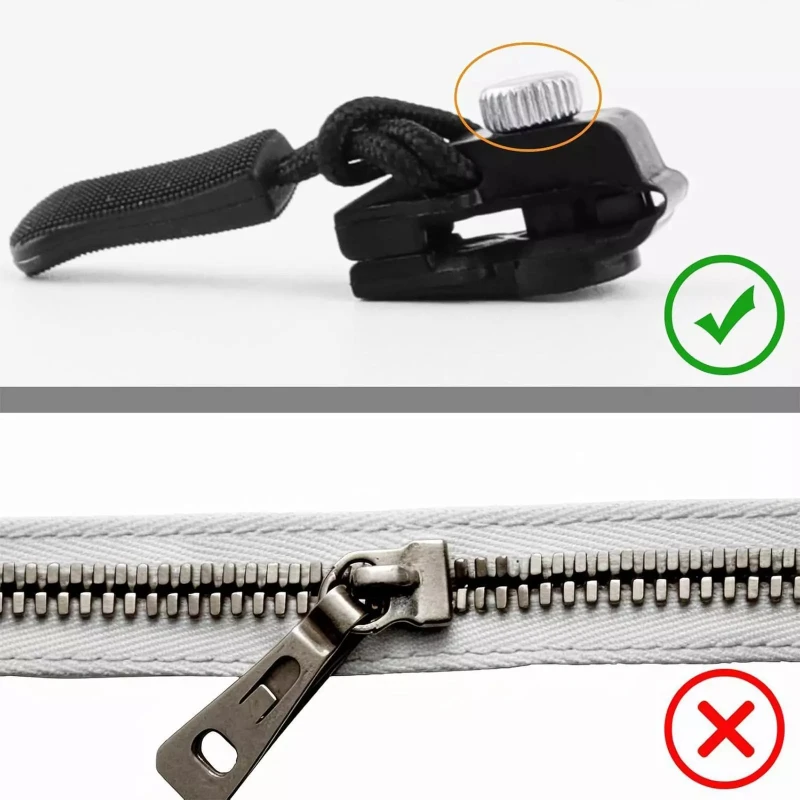 6/12/18PCS Universal Removable Zippers Head Zip Repair Kit Black+White 3 Sizes DIY Replacement Zipper Puller Repair Kit zipper repair kit zipper pullers zipper heads zipper accessories