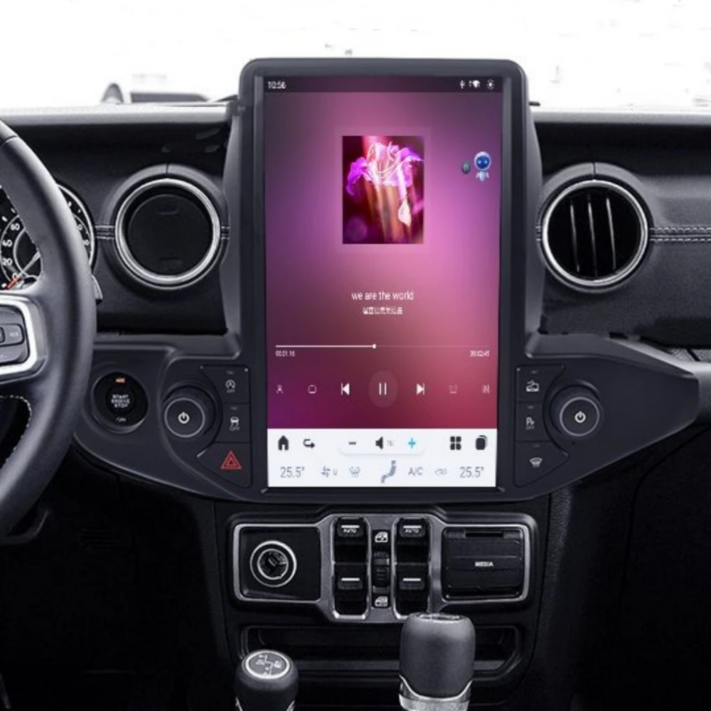 13.6 Cal pionowy ekran Radio samochodowe Carplay Android 11 jednostka główna dla Jeep Wrangler Rubicon 2018 2019 2020 2021 Auto GSP Player