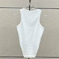 Femmes t-shirts nouveau torsadé fleur noué haut sans manches pour l'été 2025 élastique mince pur coton femmes gilet corset haut court 2