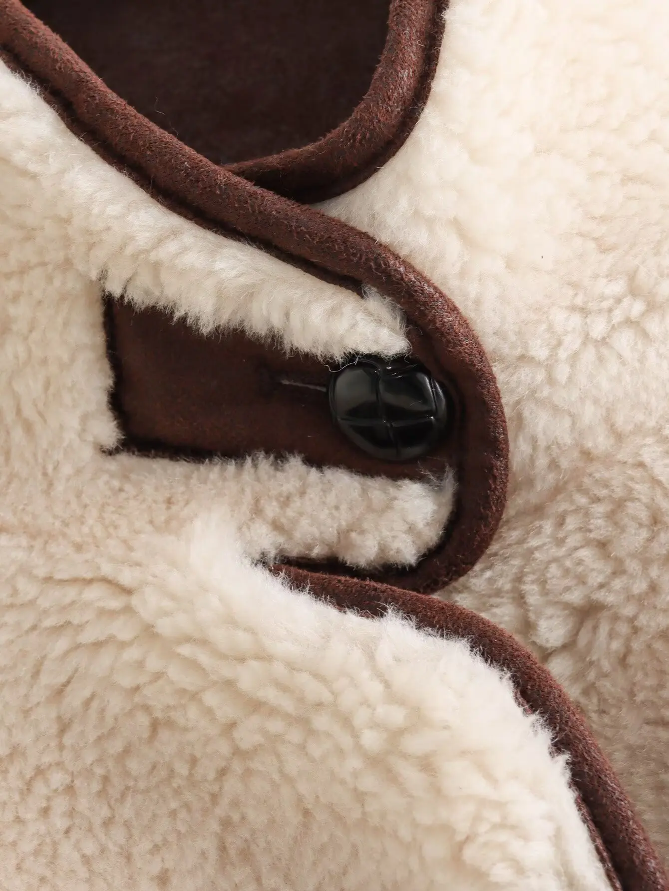 Fleece Jacket Women's Beige Coat 2024 Casual Loose Elegant Outwear With Button Outerwear Patchwork Woman Jackets Coat Pocket Top