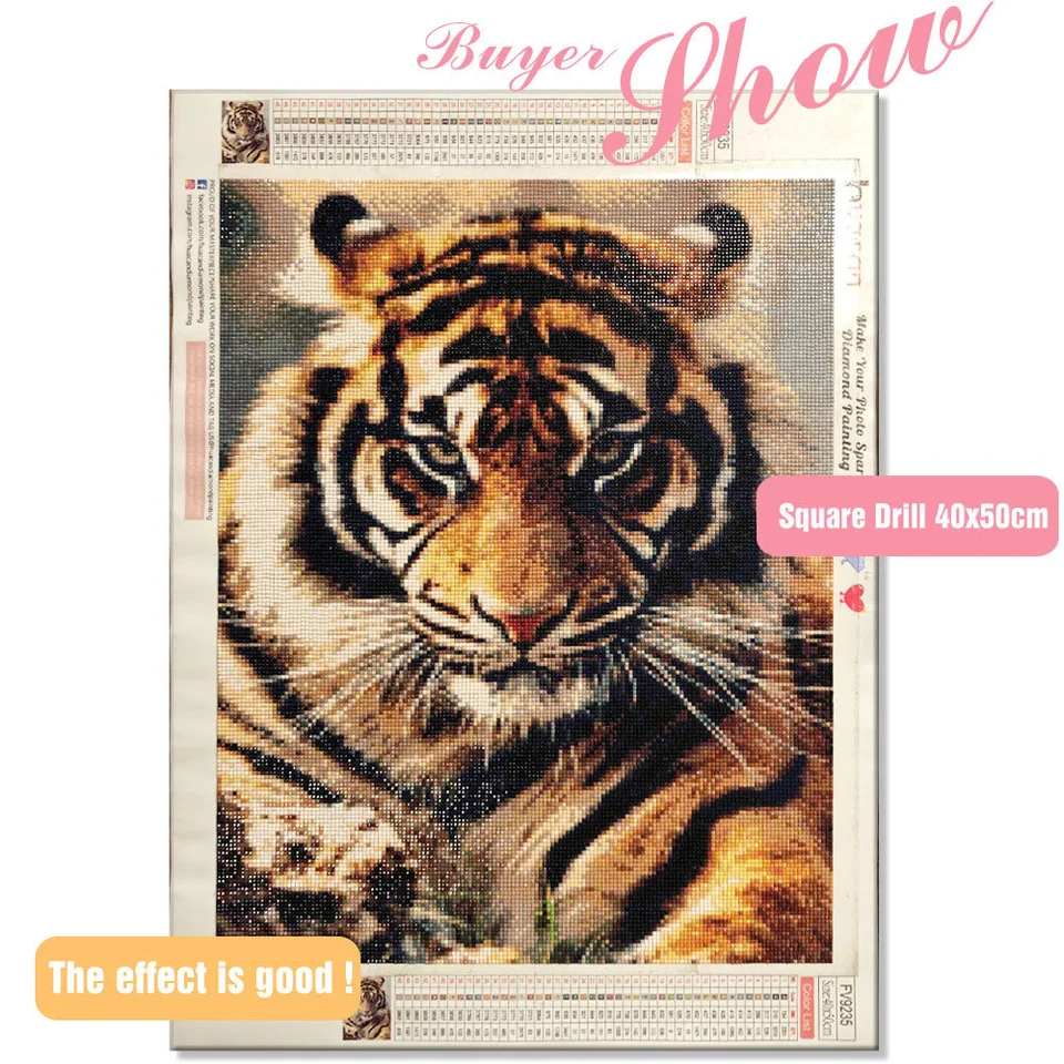 ZGmaxCL 5D Diamond Painting Tigre Che Nuota | Quadro Moderno 60x40cm | Kit Completo Tela + Perline