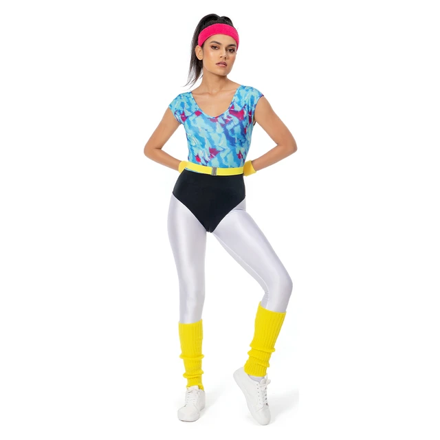 Disfraz de Cosplay de discoteca Hippie de los años 80 para mujer adulta,  ropa deportiva Retro, traje de Carnaval de Halloween, 6 piezas por juego -  AliExpress