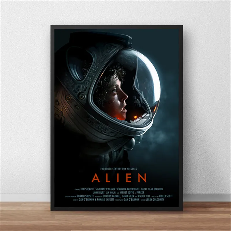 thumbnail image 1 of Pósteres e impresiones de películas de ciencia ficción alienígenas, astronautas, espacio, arte de pared, pintura en lienzo, imagen de terror para habitación, decoración del hogar, 1 of 4