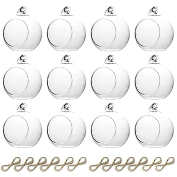 6/12 Pcs Hanging Tealight Candle Hoder Glass Globes Wedding Party Tree Decoration, Globe Ornament for Air Plant 1