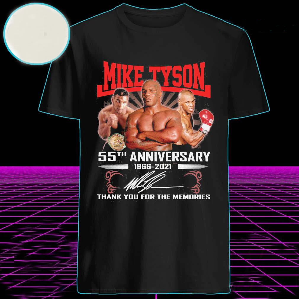 

Mike Tyson 55th Anniversary Signature T Shirt. Short Sleeve 100% Cotton Casual T-shirts Loose Top Size S-3XL